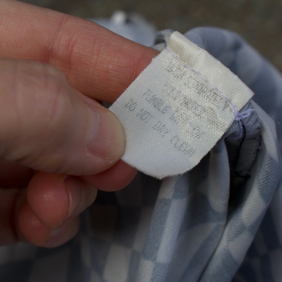 Vintage BEBE DISCO Black & White Checkered Long Sleeve Button Down Blouse - Picture 16 of 17